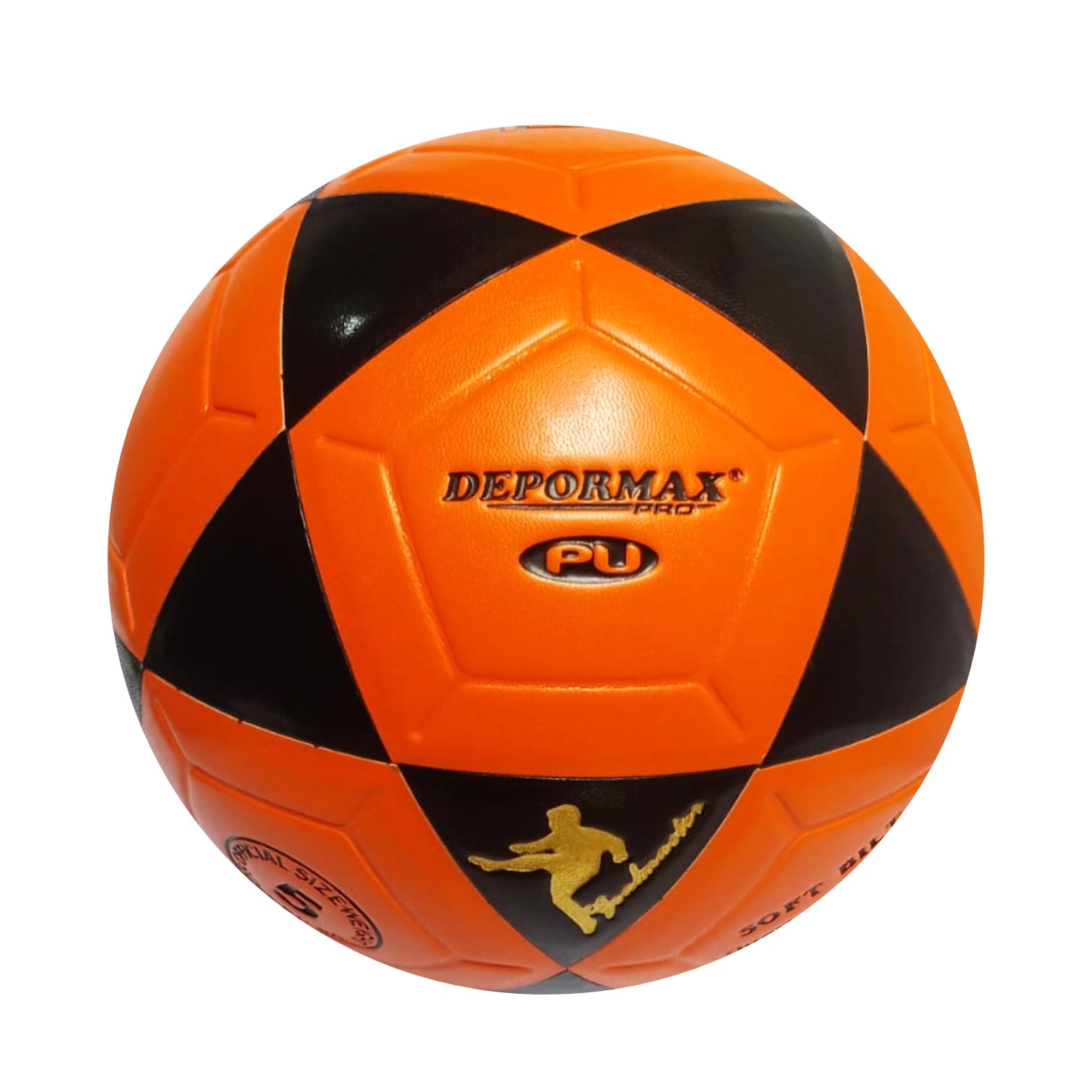 PELOTA PARA FÚTBOL TALLA #5 CUERO PU VULCANIZADO DEPORMAX NARANJA