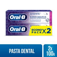 Pack Crema Dental Oral-B 3D White Brilliant Fresh - Pack 2 UN