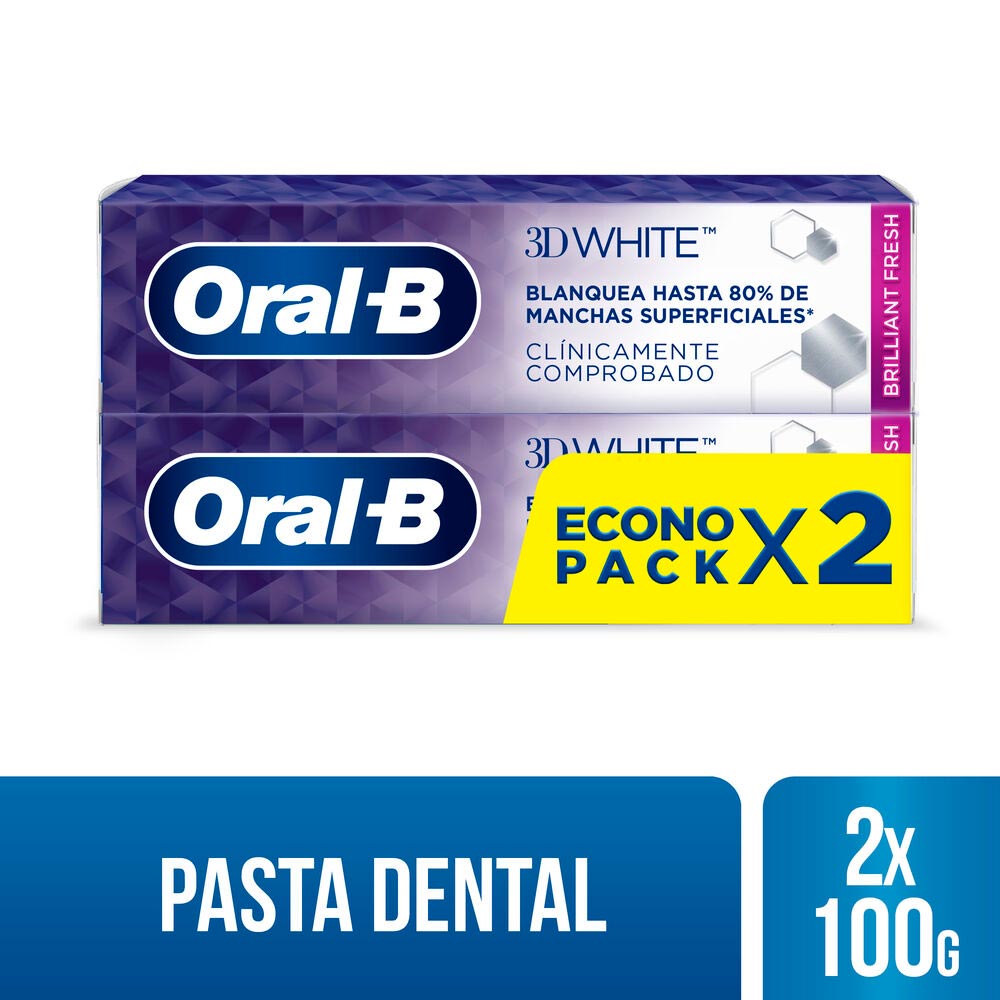 Pack Crema Dental Oral-B 3D White Brilliant Fresh - Pack 2 UN