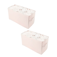 Set de 2 Organizadores de Ropa Interior Plegable 8 Divisiones Beige