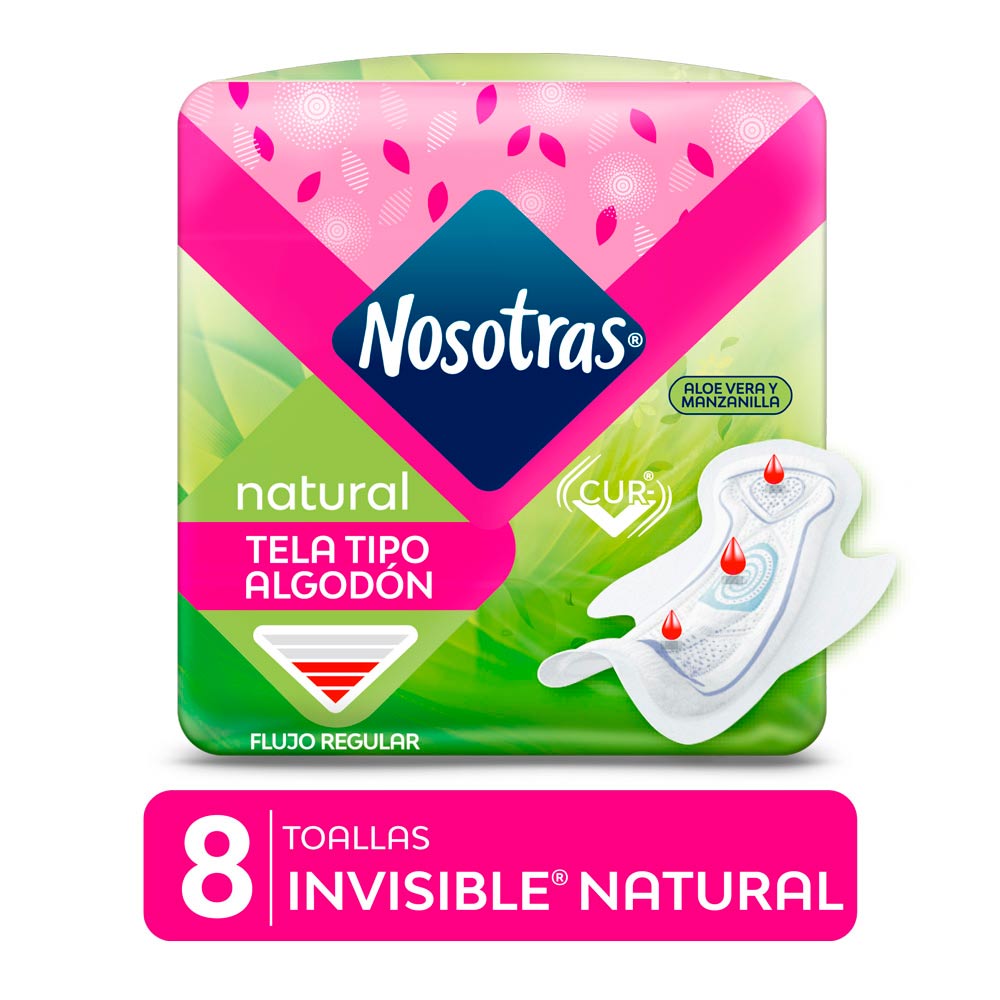 Toalla Higiénica Nosotras Invisible Tela - Bolsa 8 UN