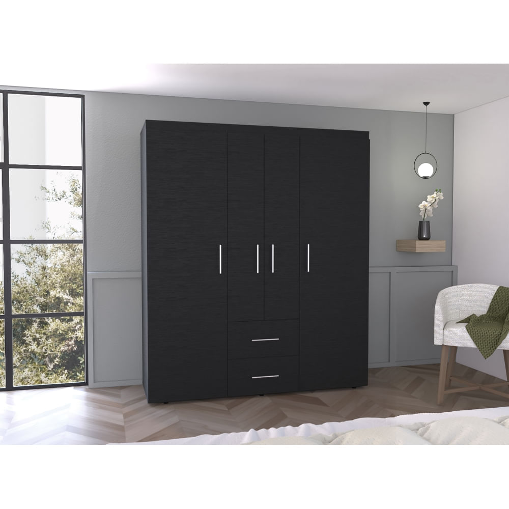 Closet Bariloche 4 Puertas 2 Cajones - Wengue