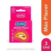 Preservativos Durex Máximo Placer - Caja 3 UN