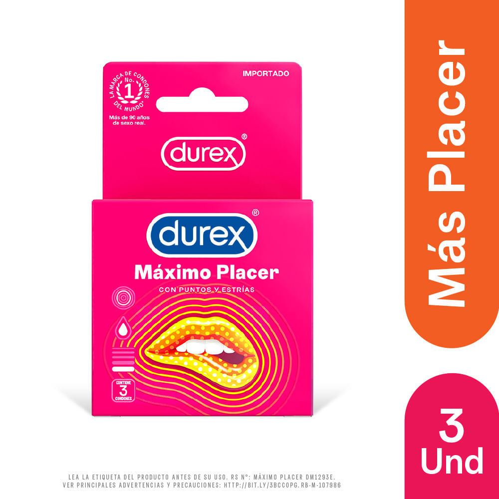 Preservativos Durex Máximo Placer - Caja 3 UN