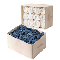 Set 2 Organizadores de Ropa Interior Plegable 12 Divisiones Beige