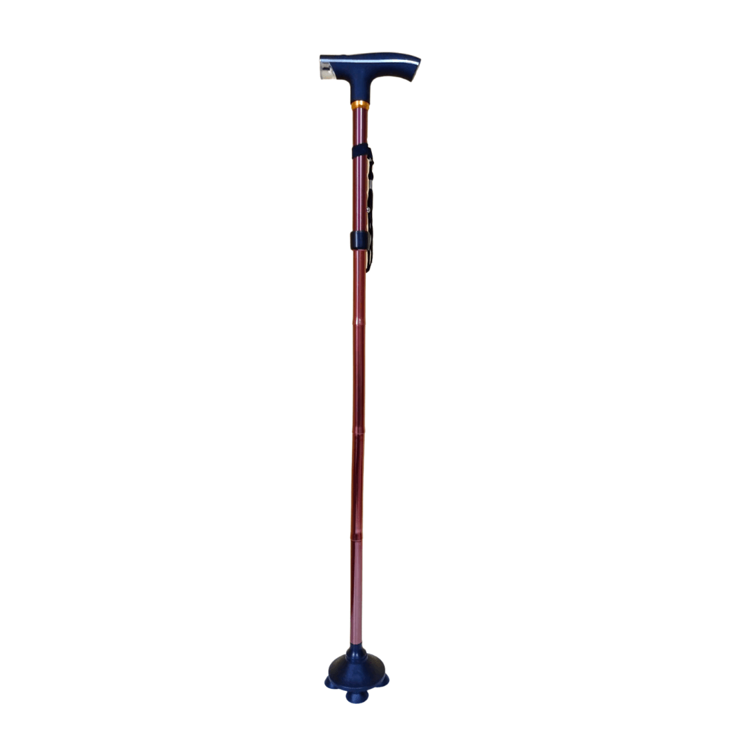 BASTÓN PLEGABLE ORTOPÉDICO CON LUZ LED MARRÓN
