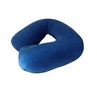 Almohada Cojin Para Cuello En U Con Bolitas Azul Marino
