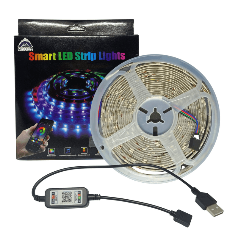CINTA TIRA LED RGB 5M MÚSICA BLUETOOTH USB CON APP - MESETA