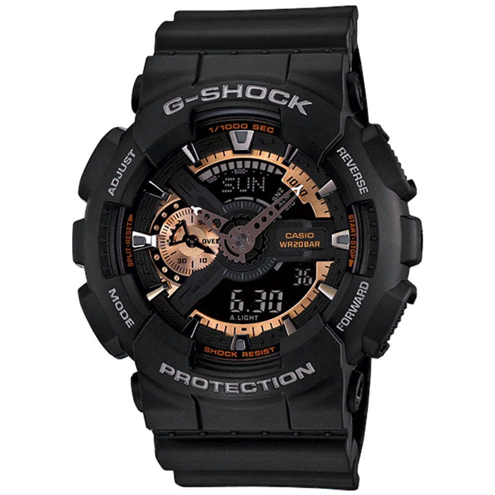 Reloj Casio G-Shock GA110RG-1A Digital Analogico Luz Automática Negro Dorado