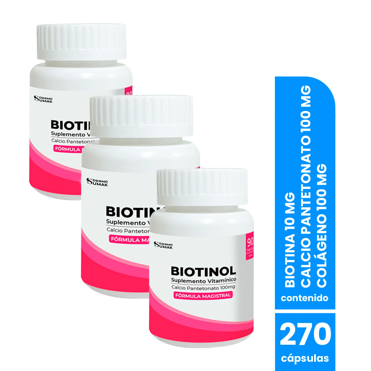 Biotinol Cápsulas 90 Und - Dermo Sumak 3 Unid