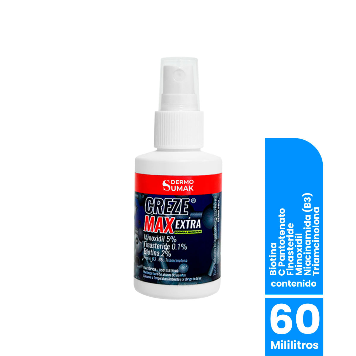 Loción Para El Crecimiento Del Cabello Creze Max Extra 60Ml - Dermo Sumak