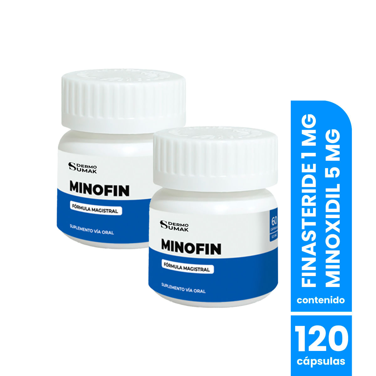 Minofin Con Finasteride Y Minoxidil Cápsulas 60 Und - Dermo Sumak 2 Unid