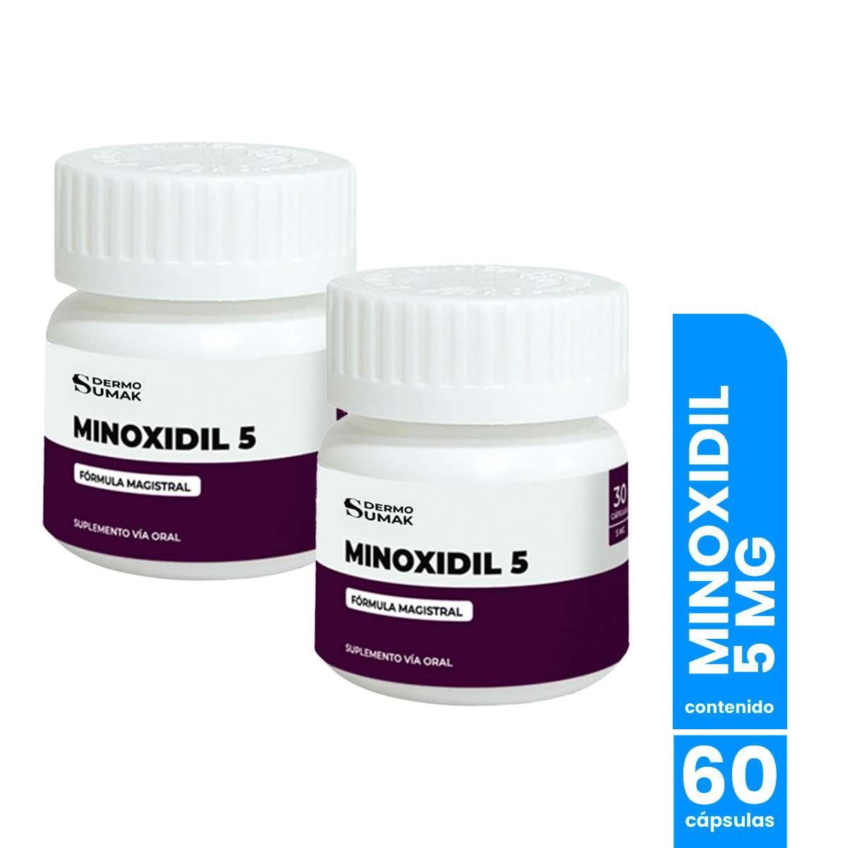 Minoxidil 5Mg Cápsulas 30 Und - Dermo Sumak 2 Unid