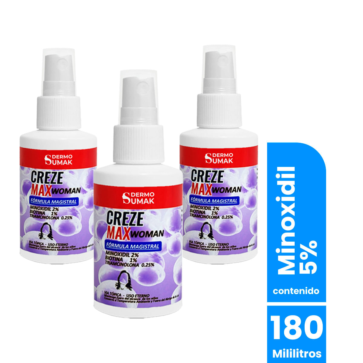 Loción Creze Max Woman 60Ml - Dermo Sumak 3 Unid