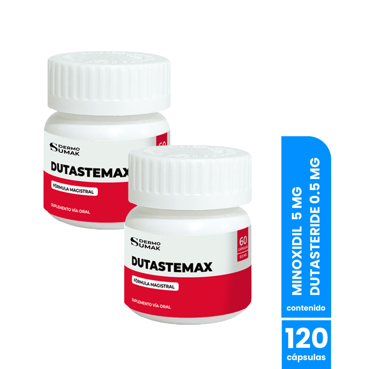 Minoxidil 5 Mg & Dutasteride 0.5 Mg X 60 Capsulas - Dermo Sumak 2Und