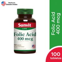 Sunvit Folic Acid 400mcg Tableta