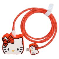 Funda Protectora de Silicona para Cargador 20W Iphone Hello Kitty Rojo