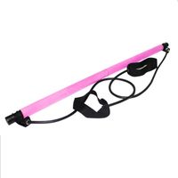 Ligas De Resistencia C/ Barra Portátil Pilates Stick Yoga Rosado