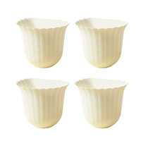 Set de 4 Cestas Maceta Multifuncional Colgante en forma de Flor Blanco