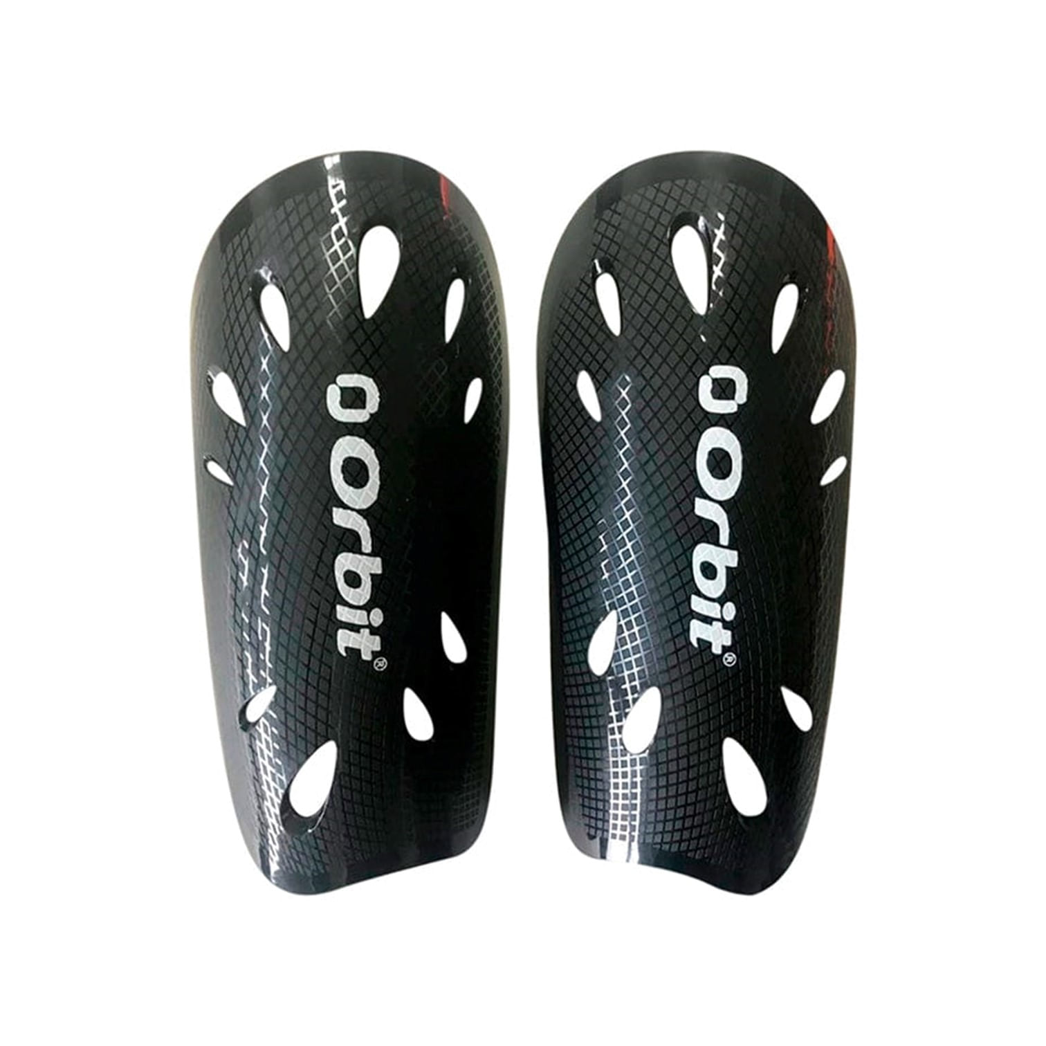 CANILLERAS PARA FÚTBOL CON ORIFICIOS ORBIT JUNIOR NEGRO