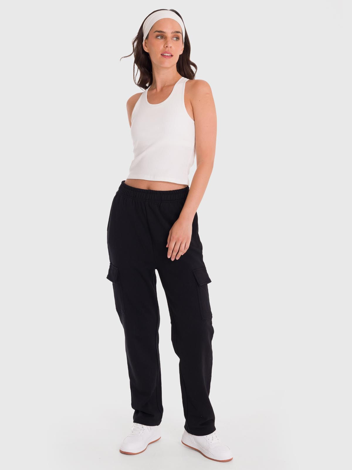 Pantalón Para Mujer Cargo Negro Bsoul