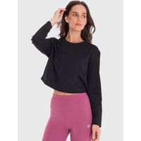 Polo Manga Larga Para Mujer Cotton Negro Bsoul