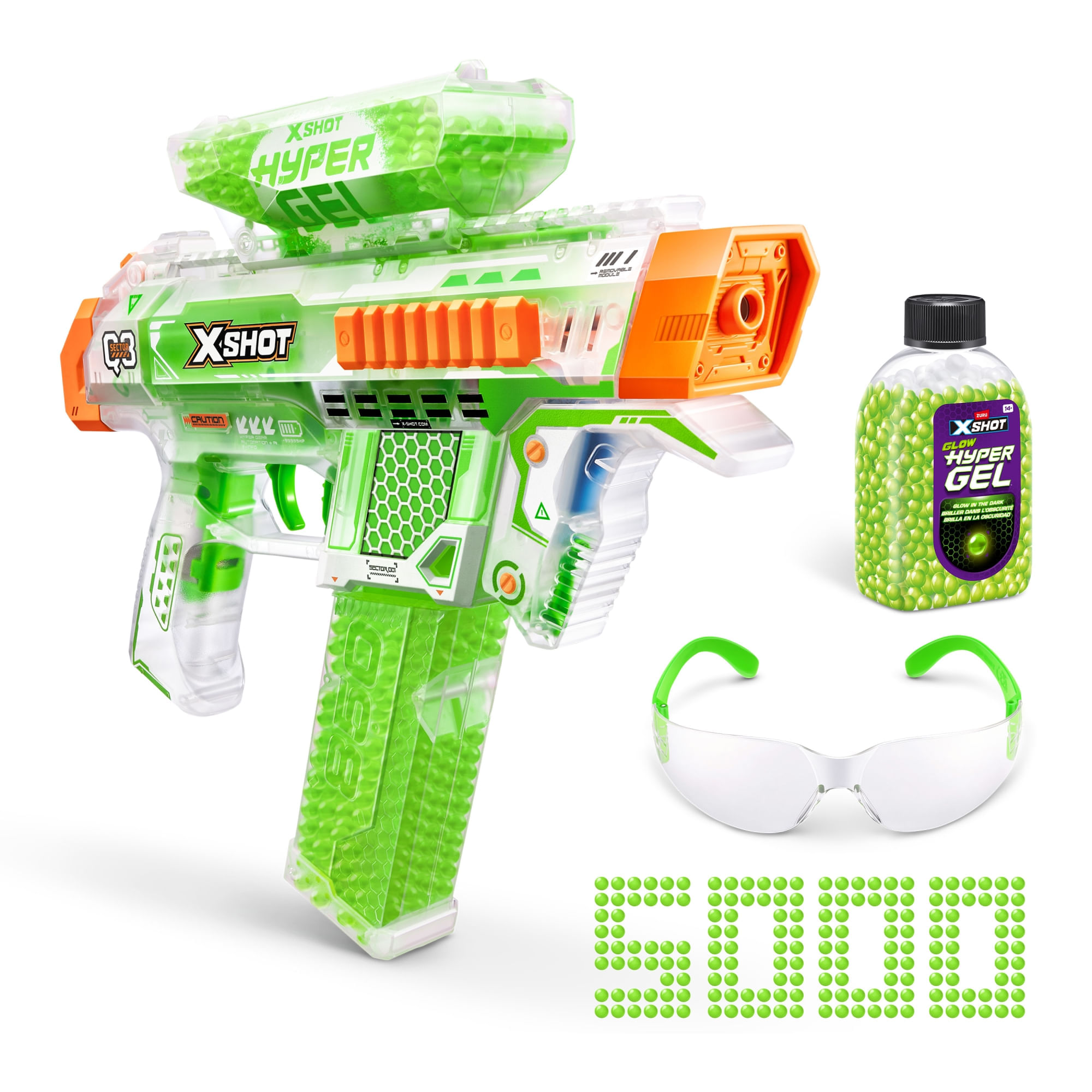 Set Lanzador Mediano Hyper Gel Fluorescente X-SHOT