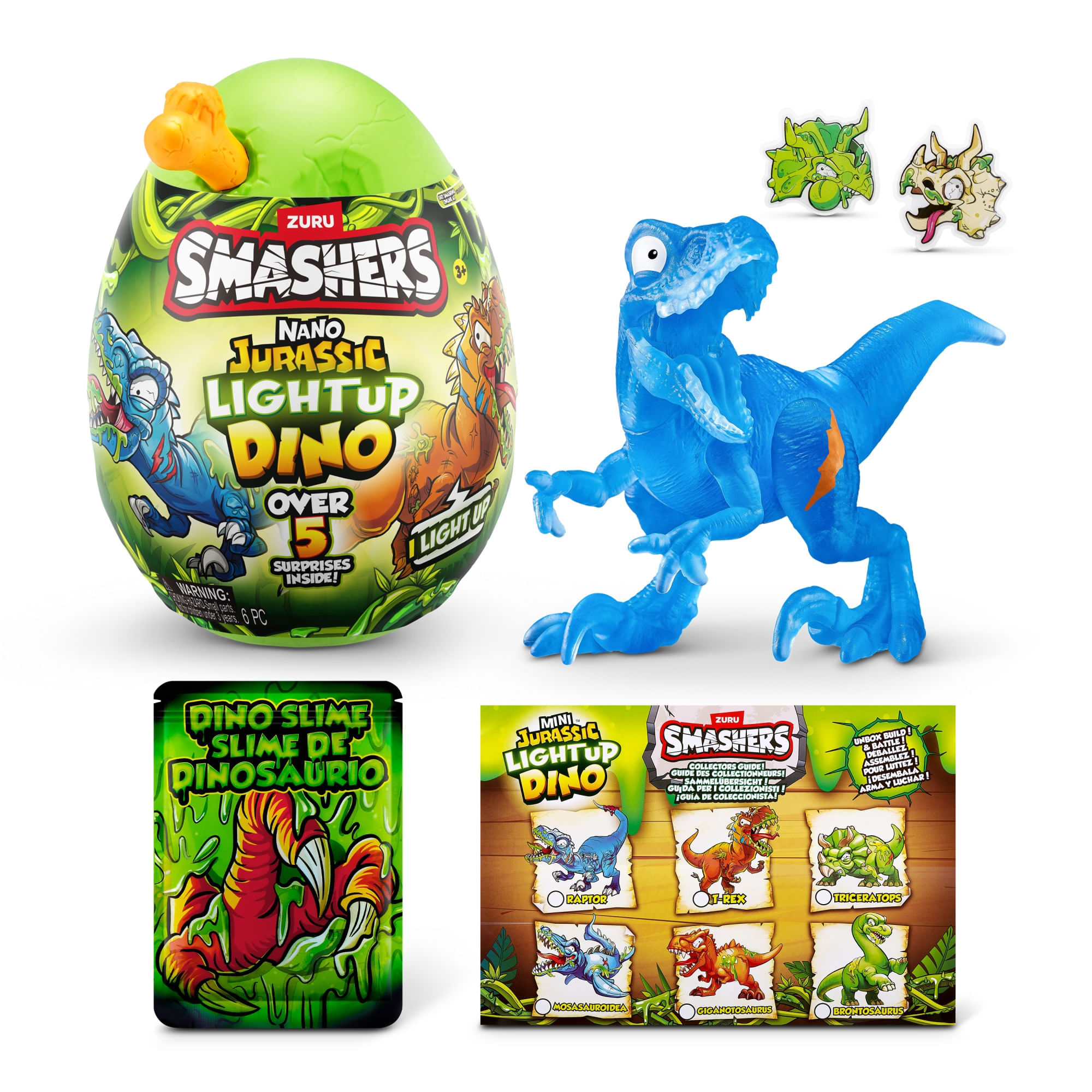 Dino Jurasico Luminoso Sorpresa SMASHERS (Modelos Aleatorios)