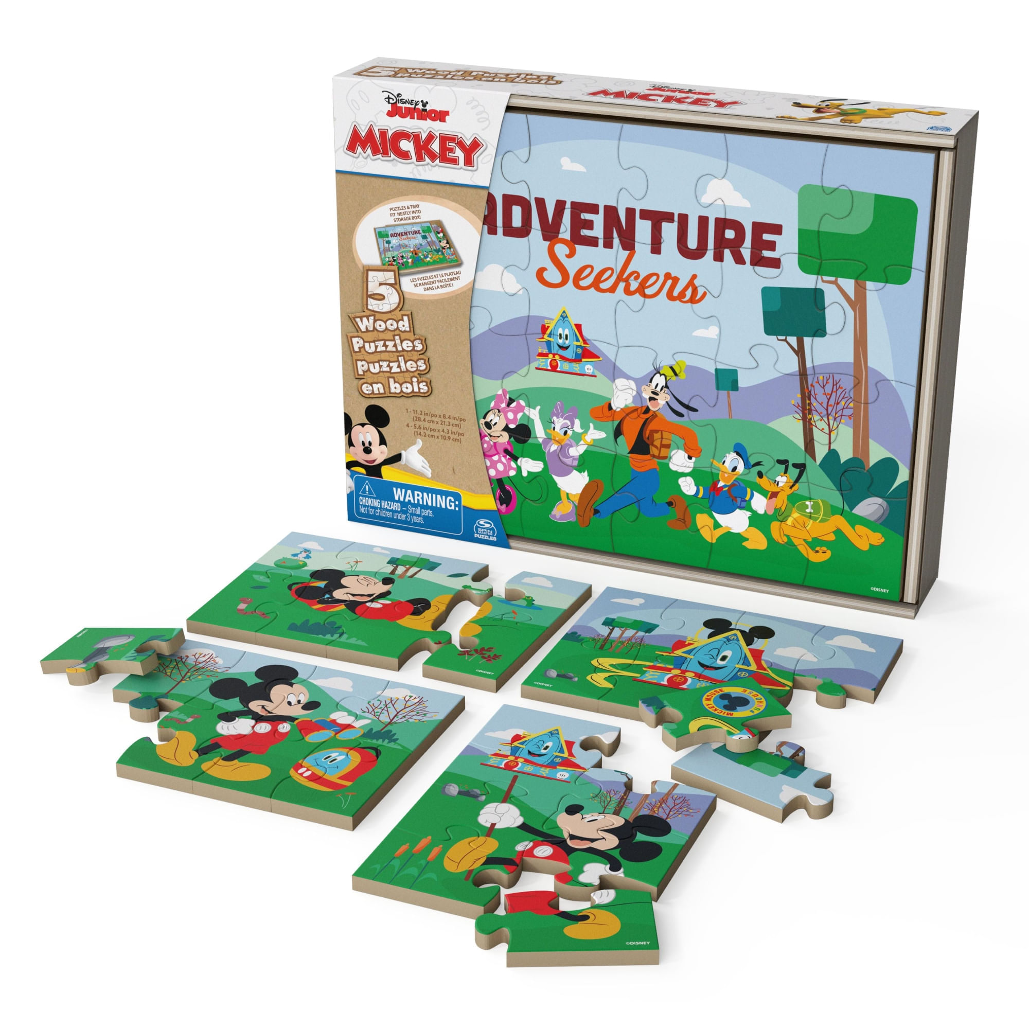 Packx5 Rompecabezas de Madera Disney 6065576 SPIN MASTER GAMES