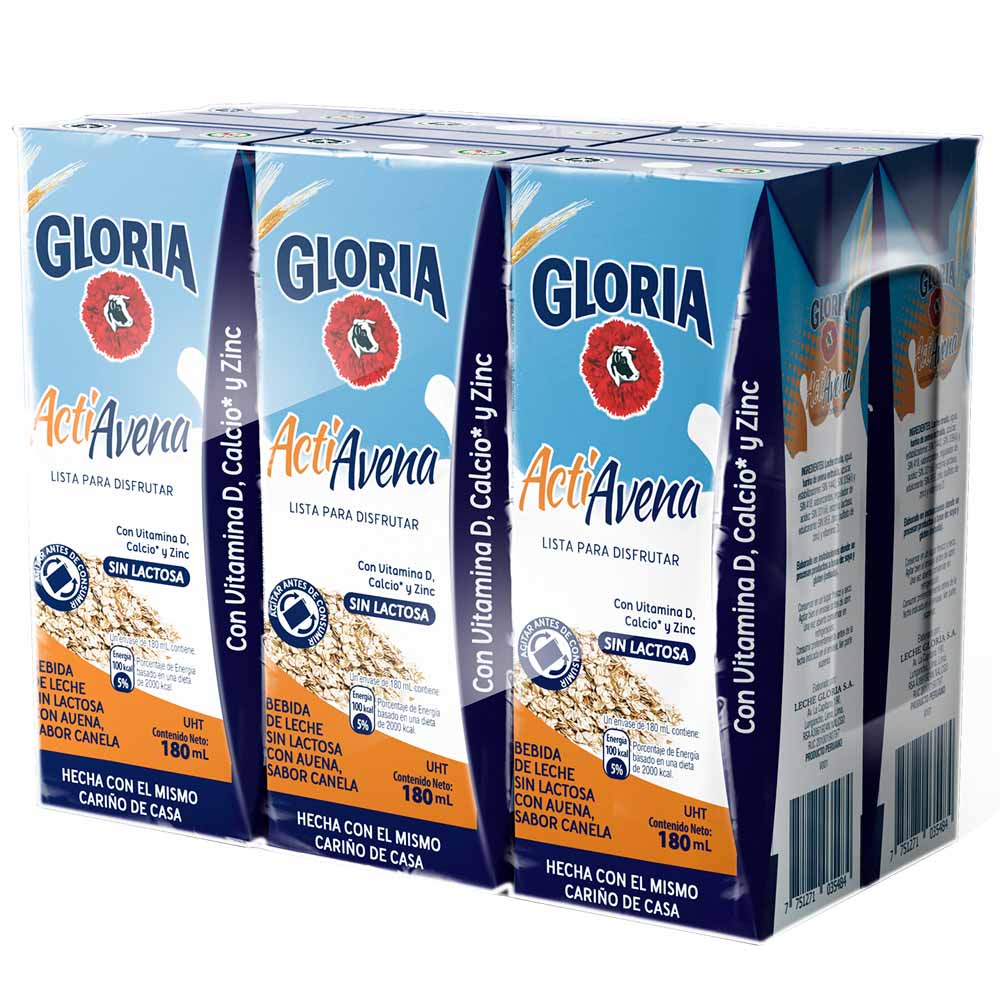 Leche Activavena GLORIA UHT Niños Caja 180ml Paquete 6un