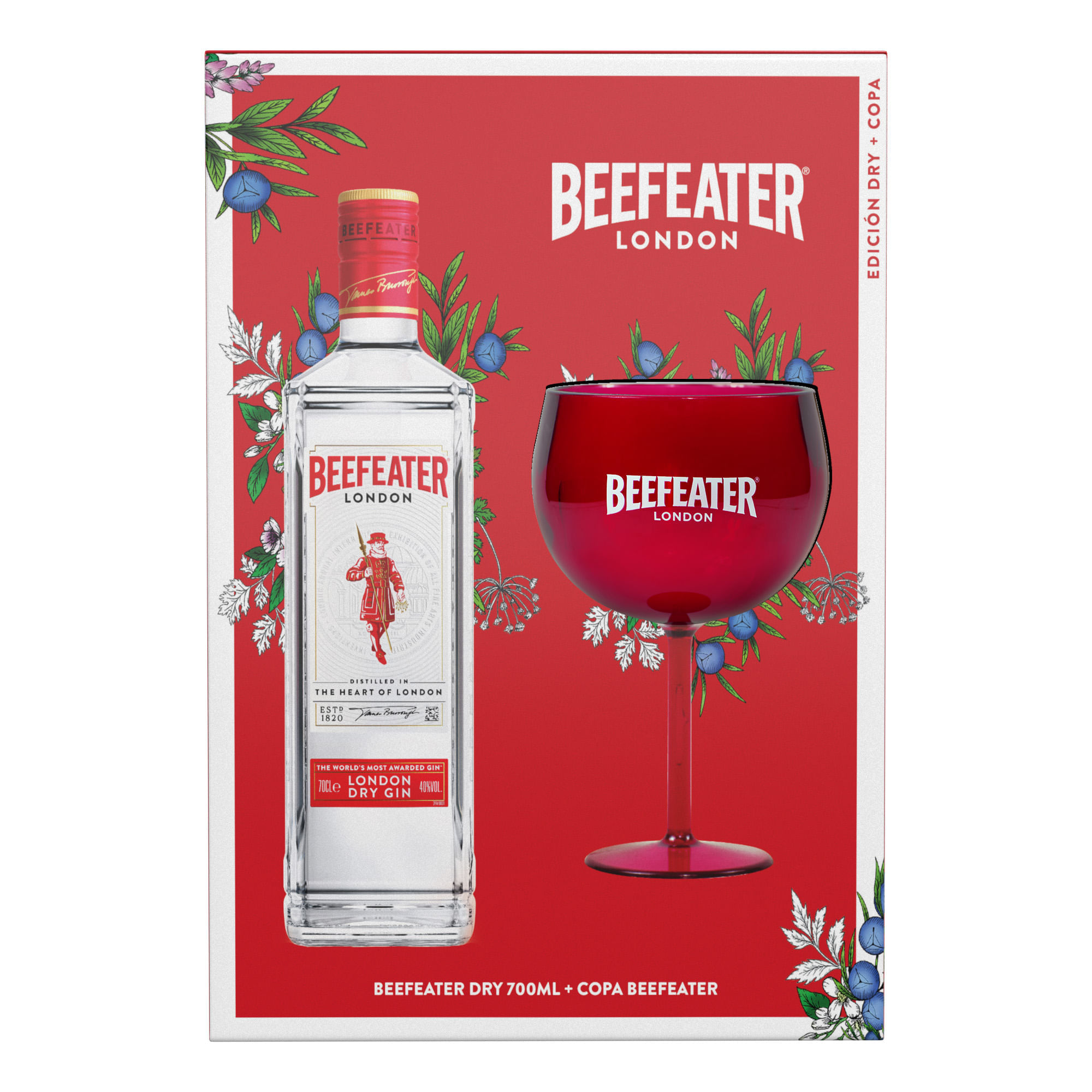 Pack Gin Puro BEEFEATER Dry Botella 700ml + Copa
