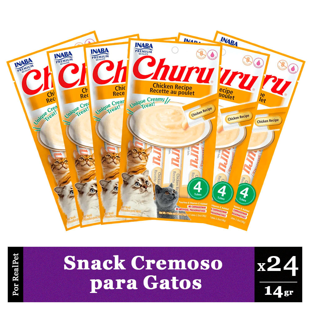 Snack Cremoso Gato Churu Sabor Pollo 24 x 14gr