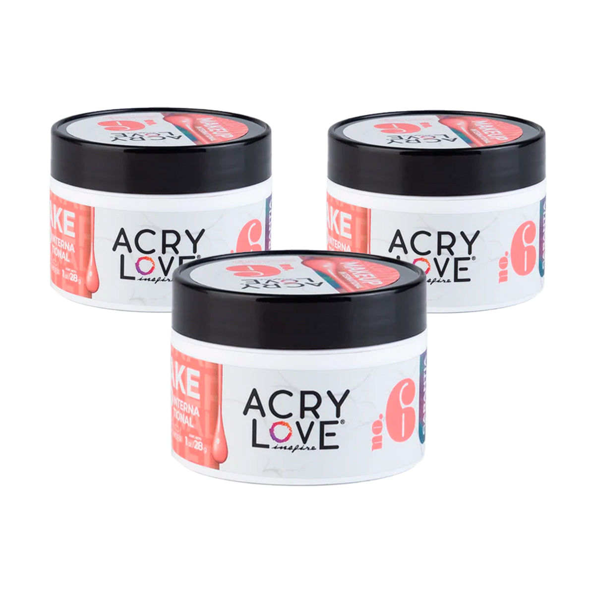 ACRYLOVE POLVO ACRILICO MAKE UP 1 OZ MAKE UP #6 - 3 UNID