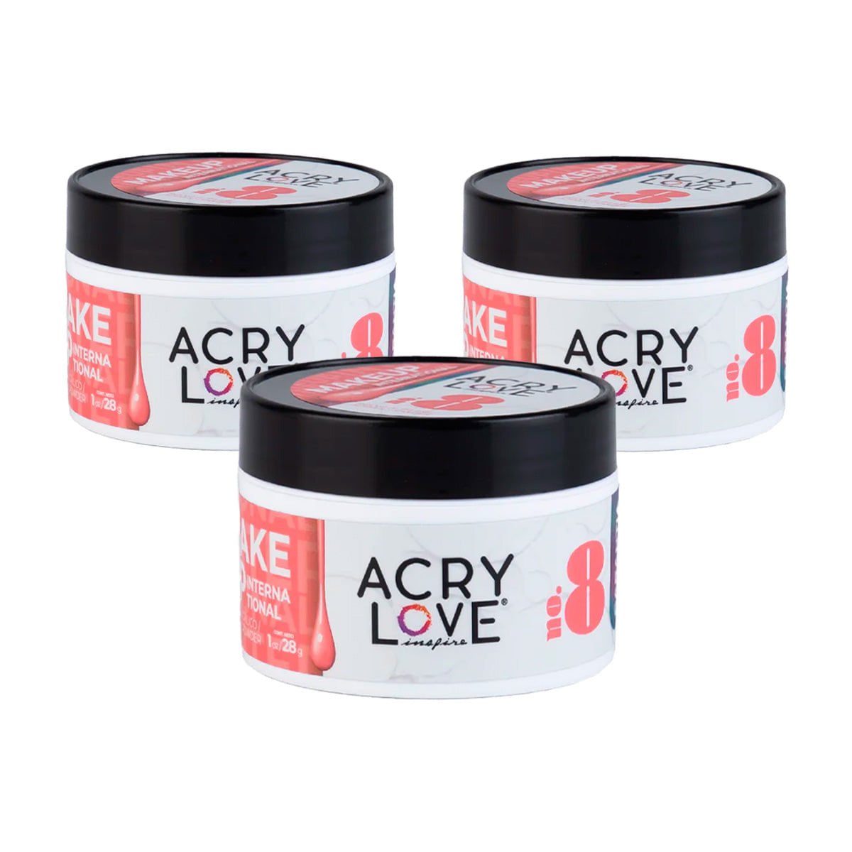 ACRYLOVE POLVO ACRILICO MAKE UP 1 OZ MAKE UP #8 - 3 UNID