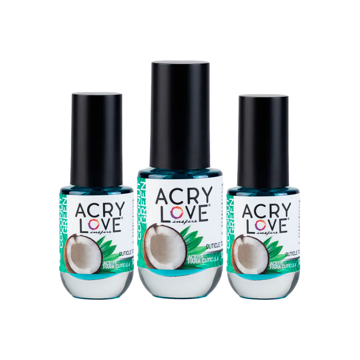 Aceite para cutícula 14ml Coco Verde - Acrylove 3 unid