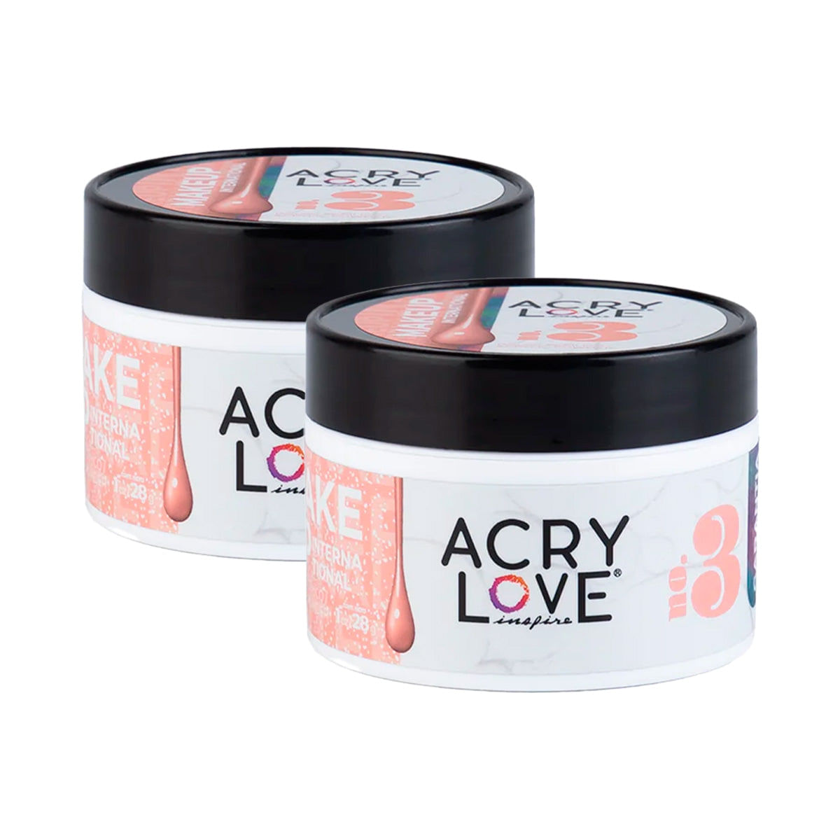 2 Uni Polvos Acrilicos Acry Love #3 - 56g
