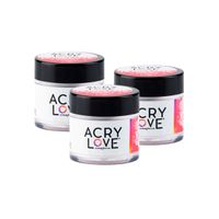 3Uni Polvos Acrílicos Acrylove Rose Love Pink 28g