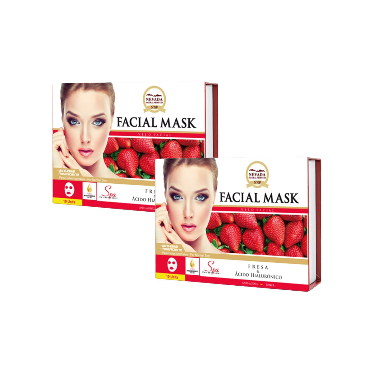 Mascarilla Facial Fresa Y Ácido Hialurónico - Nevada 2und