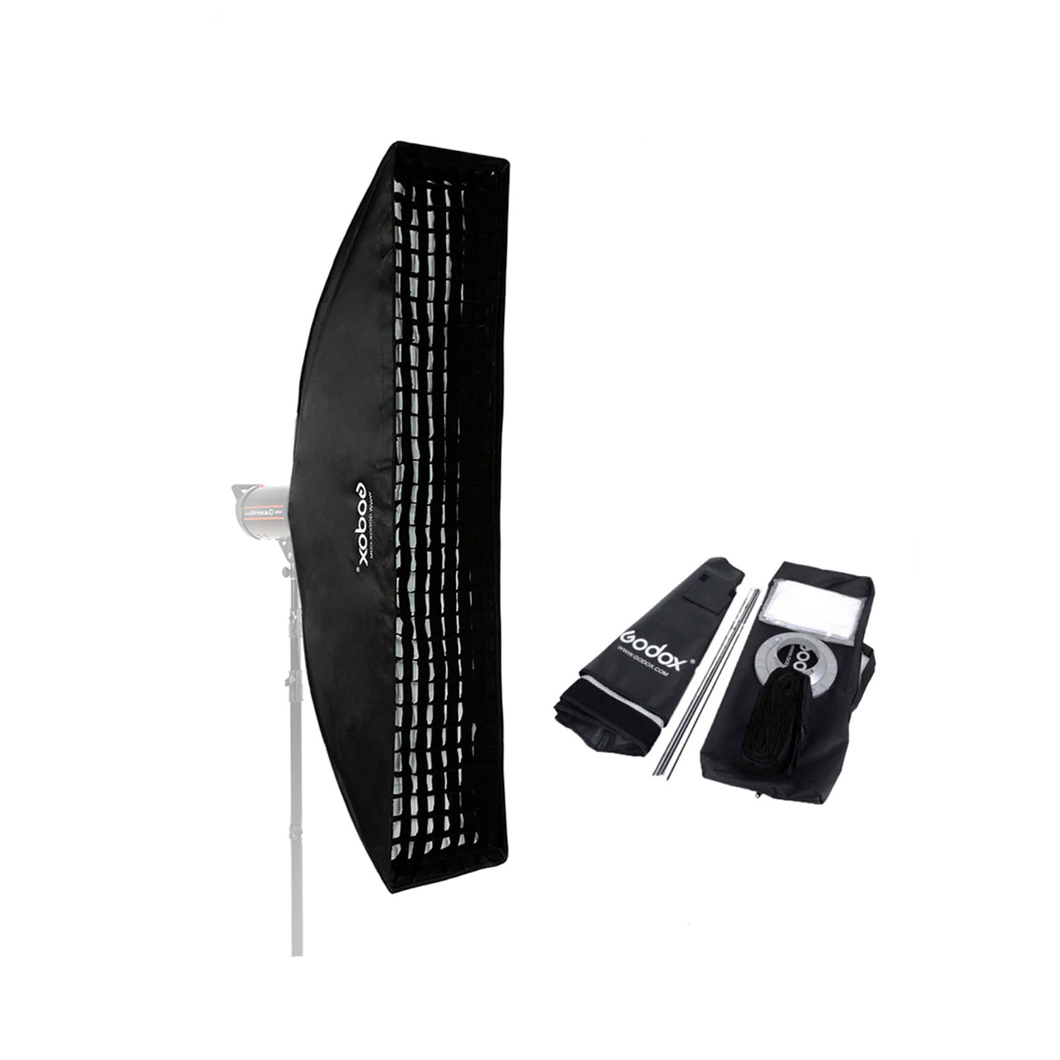 Softbox Strip Godox 30x120cm Montura Bowens con Grilla