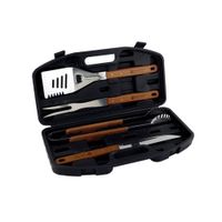 SET DE UTENSILIOS X 04 BBQ CON MALETIN PLAST - MEGA IMPORT