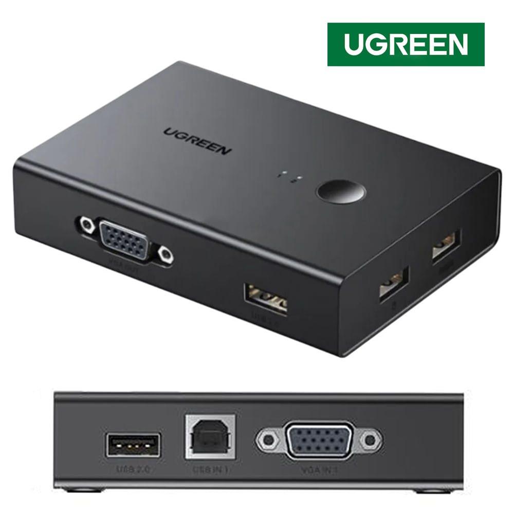 USB 2.0 KVM Switch VGA 2 puertos UGREEN KVM VGA Controla 2 pcs