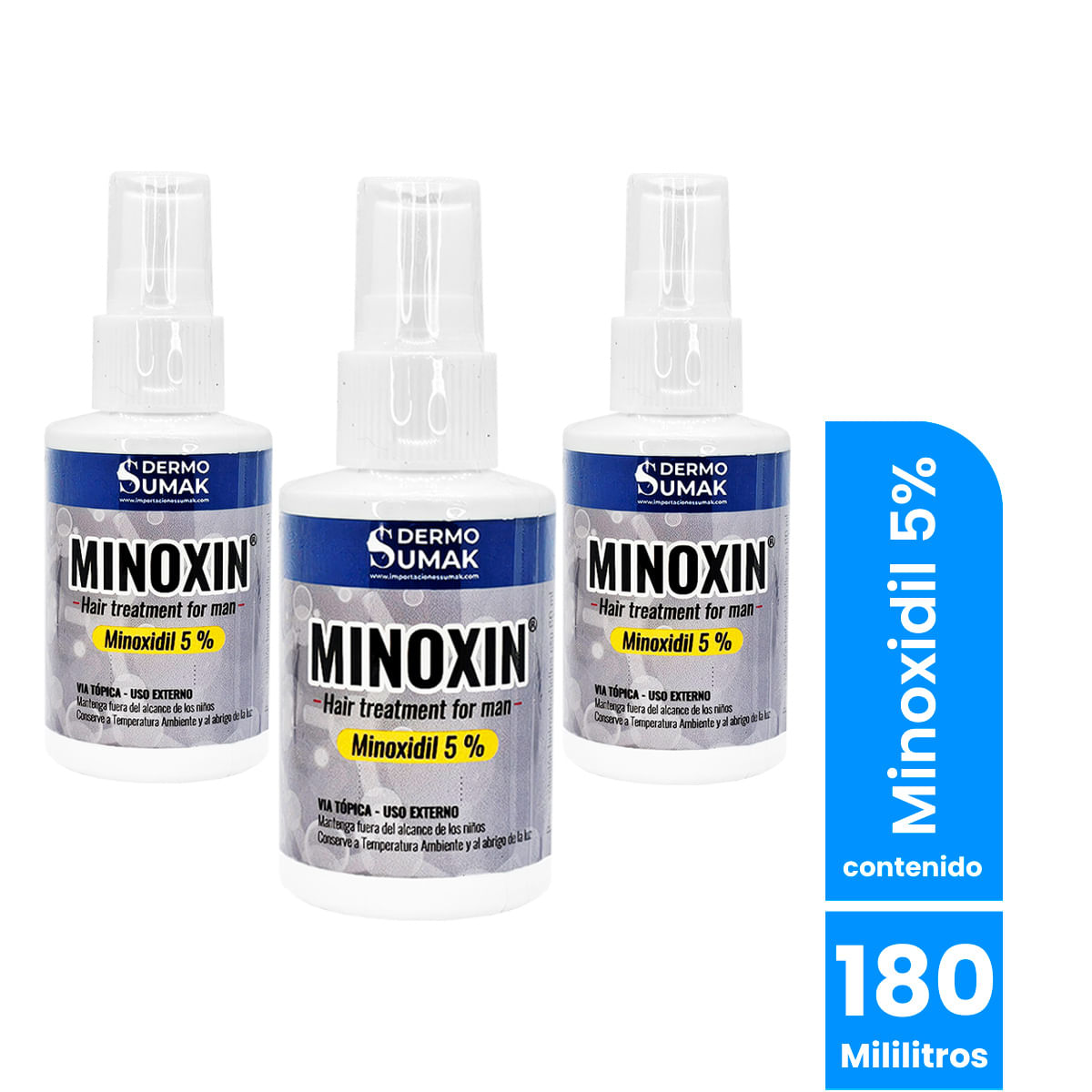 Locion Minoxidil 5% 60ml Dermo Sumak 3und