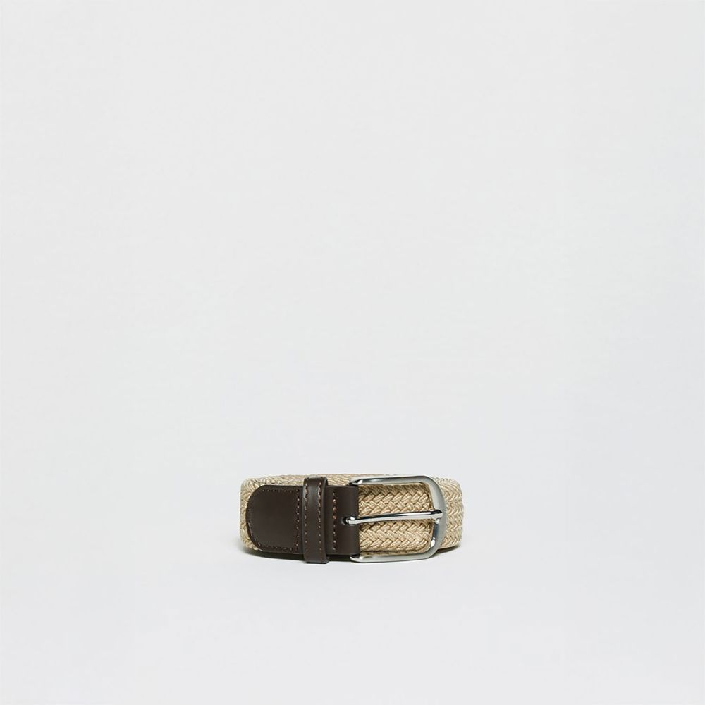 Correa Sfera Hombre Trenzado Elástico Beige