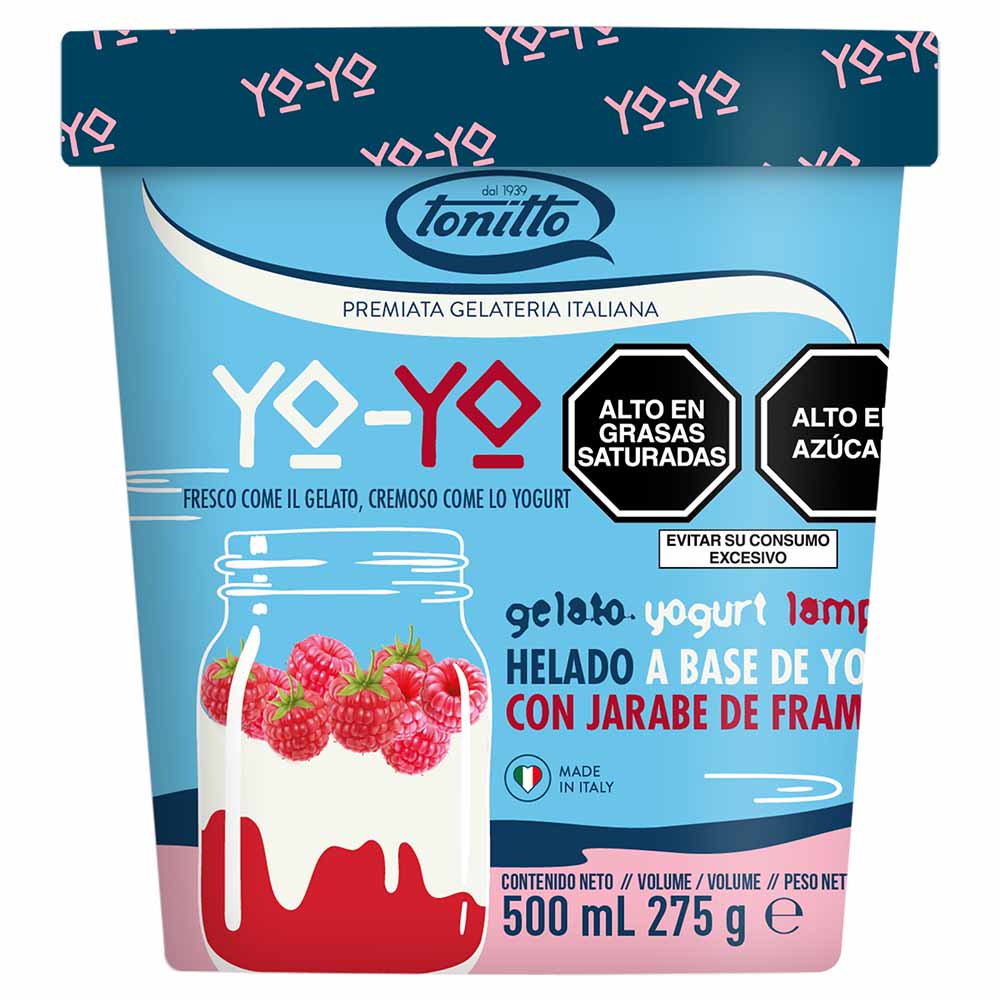 Helado Tradicional TONITTO Yogurt de Frambuesa Pote 500ml