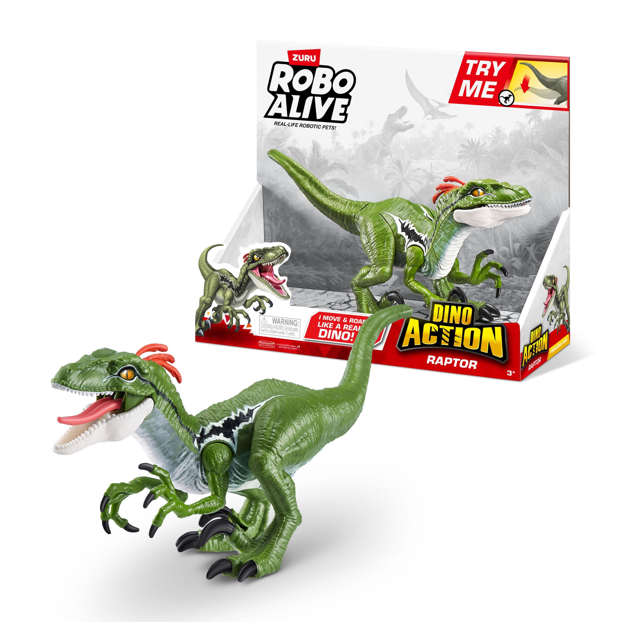 Dinosaurio Raptor con Sonido ROBO ALIVE