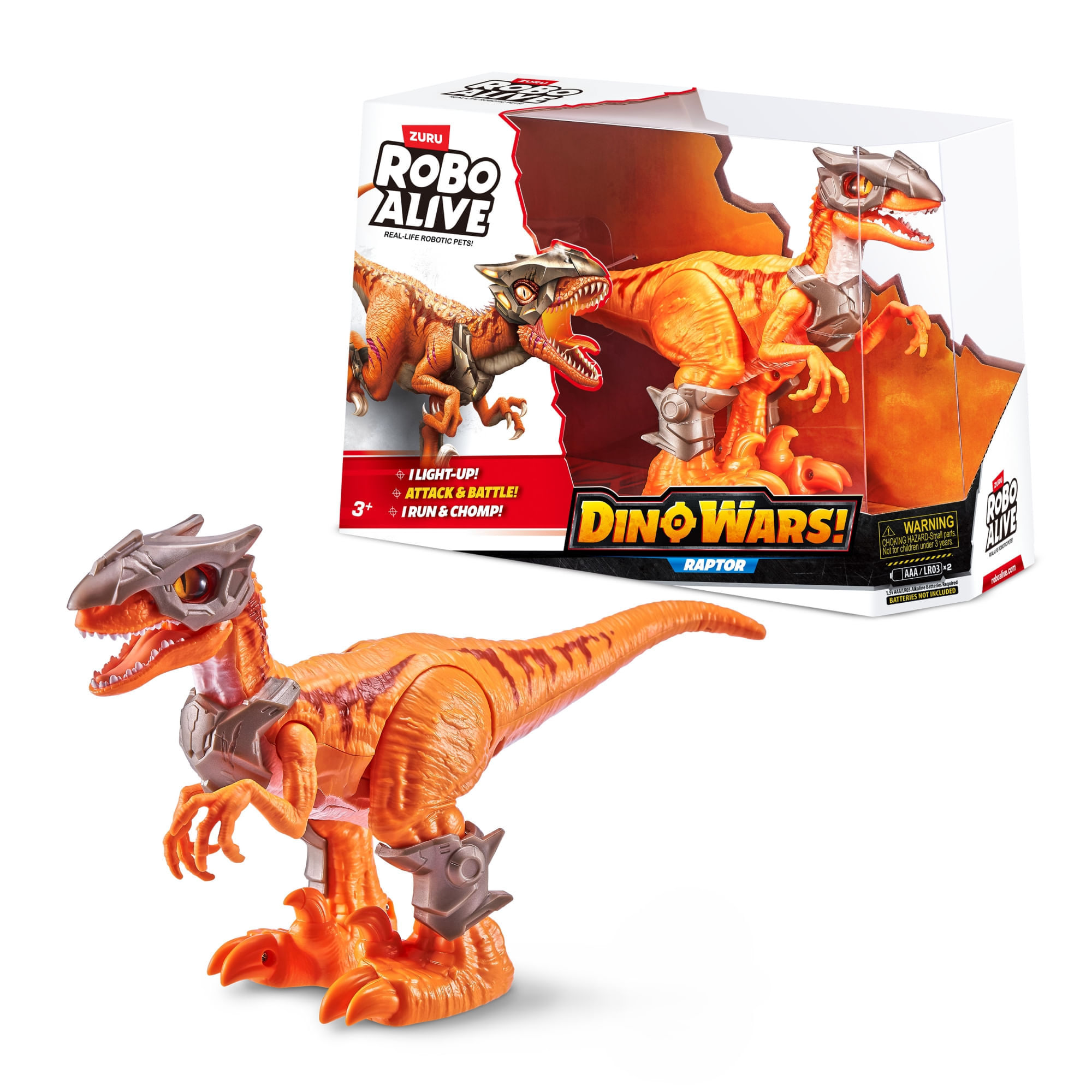 Dinosaurio Raptor con Luces Y Sonido ROBO ALIVE