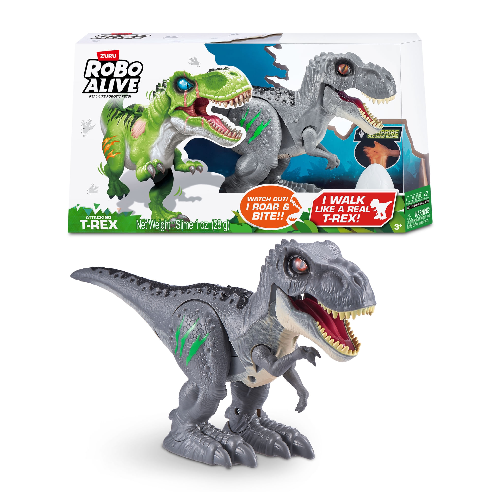Robot Dinosaurio T-Rex con Luces Y Sonido Asst ROBO ALIVE (Modelos Aleatorios)