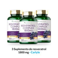 Suplemento de resveratrol 1800 mg Carlyle 180 Capsulas 3 Unidades