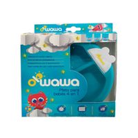 Plato para Bebés Owawa 4 en 1 Celeste - Caja 1 UN
