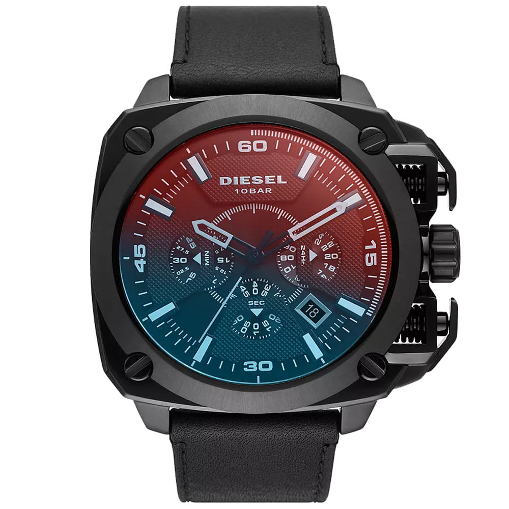 Reloj Diesel BAMF DZ7448 Fecha Cronómetro Acero Inoxidable Cristal Iridiscente